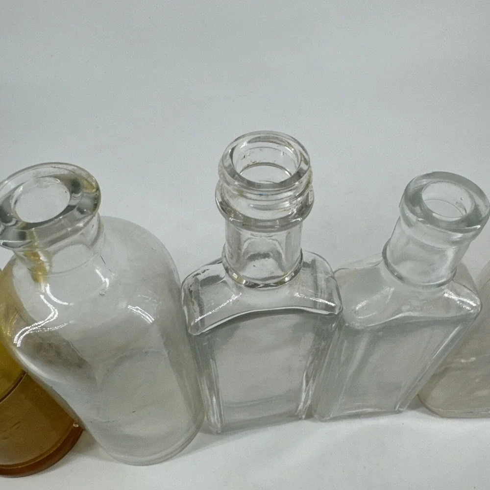 Glass Medicine & Apothecary Bottles Antique Lot Of 8‎ Multi Colors & Sizes